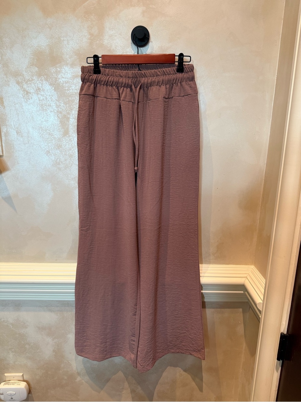Coco + Carmen Wide Leg Drawstring Pants in Mauve